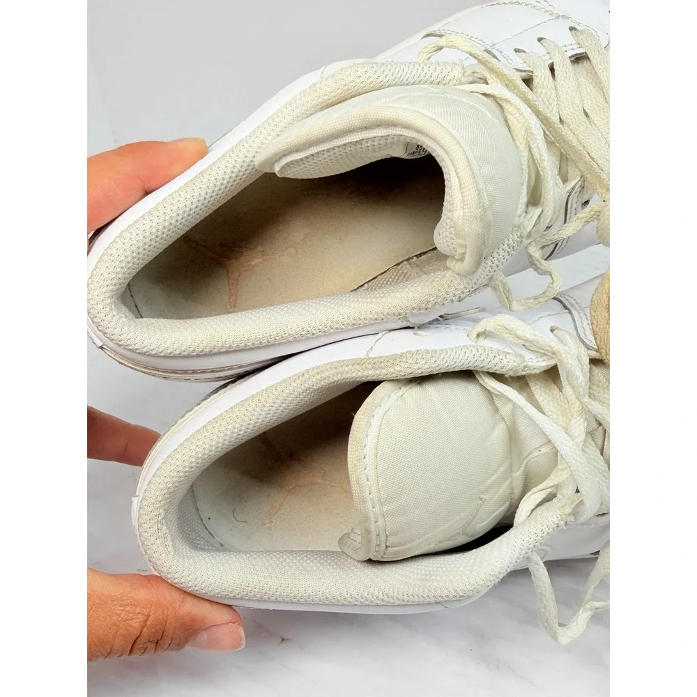 Air Jordan 1 Low Triple White 553558-136 Men's Size 7 Leather Sneakers